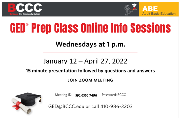 GED Prep Class Online Info Sessions